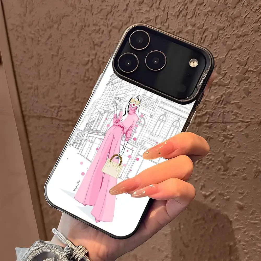 MEGAN HESS Cassa Del Telefono Per IPhone 17 16 15 14 13 12 11 Pro Max Air Multicolor Opaco Laser Metallico Aurora Funda