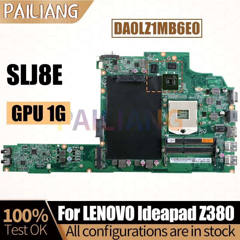 

For LENOVO Ideapad Z380 Notebook Mainboard DA0LZ1MB6E0 SLJ8E N13M-GE1-S-A1 1G 90000127 Laptop Motherboard Full Tested