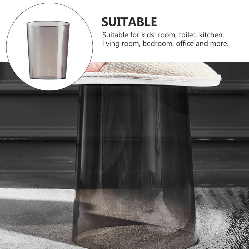 

Sturdy Trash Bin Sanitary Bucket Waste Paper Can Garbage Holder Light Grey Small Household Ash-bin Storage Basket Office