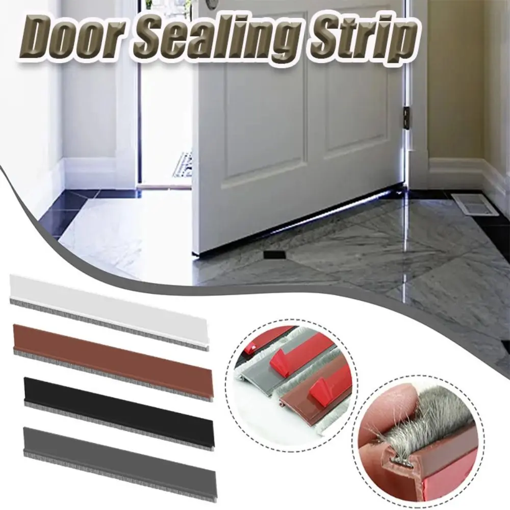 1M Self Adhesive Door Bottom Sealing Strip Length Adjustable Dust-proof Door Bottom Silent Brush Anti-Insect Flexible