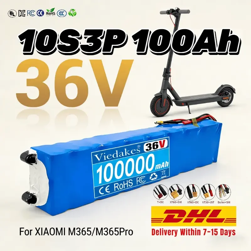 

36V battery 18650 Lithium Ion Battery Pack 100Ah 10s3p 36V Battery Folding Moped City Bike Battery FOR M365 electric scooter
