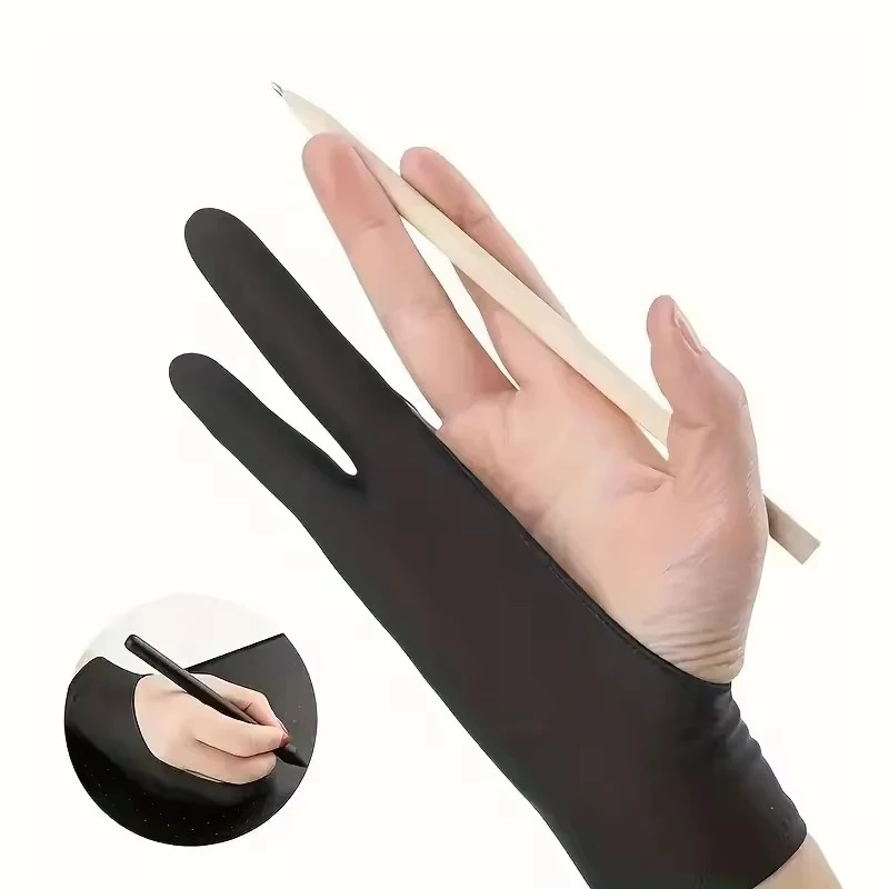 1/2/3pcs Stylus Black Blue Grey Pink Anti-fouling Anti-Scratch Two Finger Glove Tablet Drawing Glove Painting Glove Screen Glove