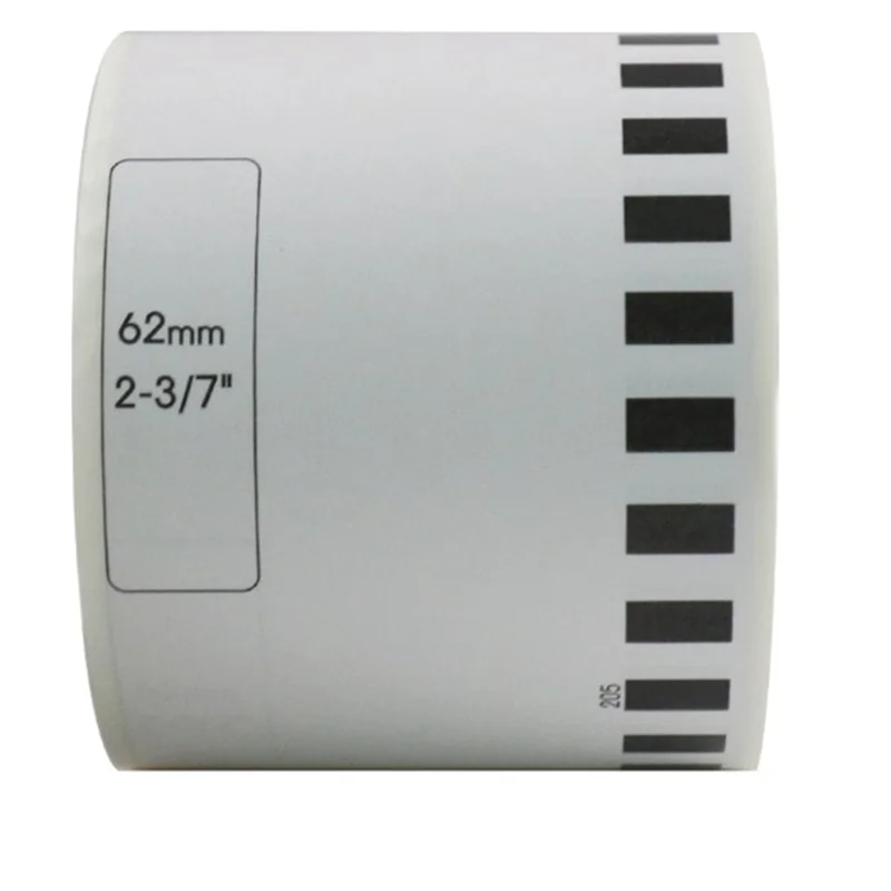 【HAPPYH】30 لفة إعادة تعبئة متوافقة مع ملصق DK-22205 62 مم × 30.48 م مستمر لطابعة الملصقات Brother ورق أبيض DK22205