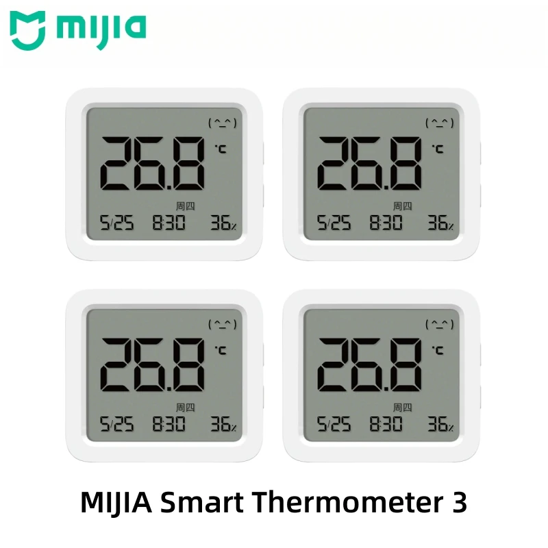 

Умный термогигрометр Mijia 3 с Bluetooth, беспроводной, электронный, цифровой, с ЖК-дисплеем, для измерения температуры и влажности