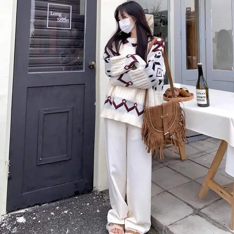 

sweater knit Knitwear Woman clothes winter 2025 Women's sweater Pullover Winter clothes woman cozy tops Hot Style Fashion