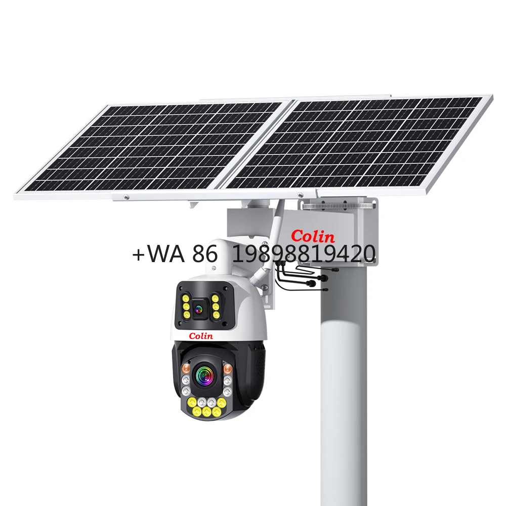

80W 40AH Solar Dome Security Auto Tracking 8mp Dual Lens 50x Zoom 4G Sim Card Night Vision WiFi/IP Connection