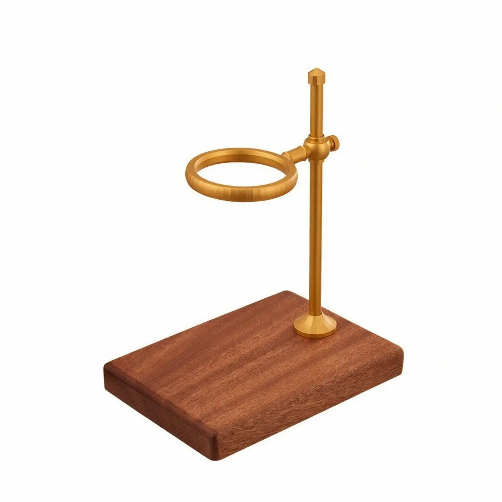 Adjustable Pour-Dripper Stand with Wood Base Non-Slip Pour-over Coffee Basket Holder Compact for Kitchen Counter, Office