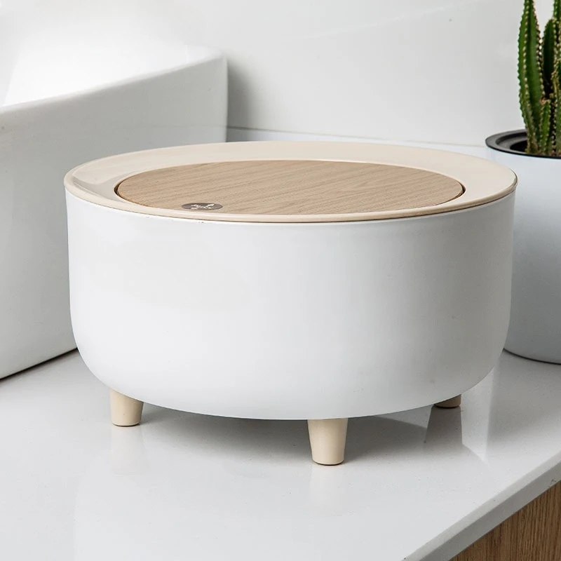 Desktop trash can, cute small office bedside mini storage bucket with lid, bedroom dorm coffee table