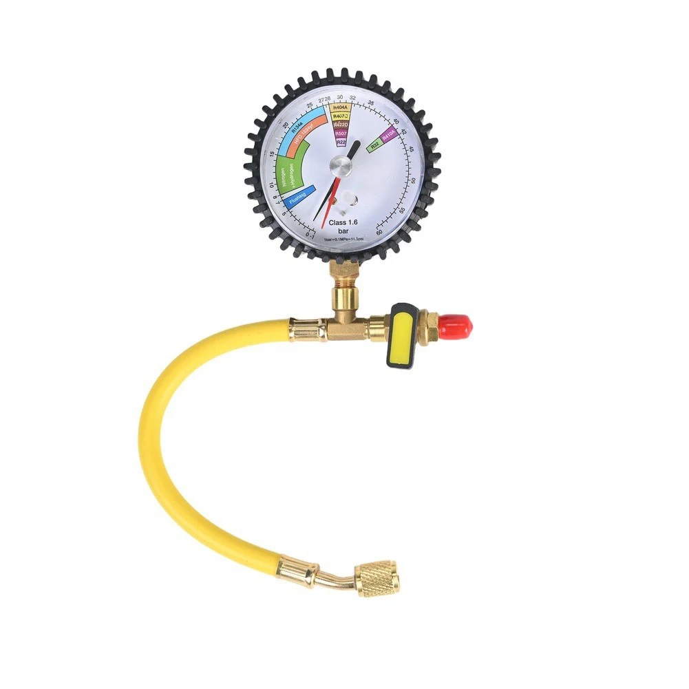1pc Nitrogen Pressure Test Manifold Gauge 1 To 60 Bar (kg) For Refrigeration Air Conditioning Car HVAC System Leak Detection