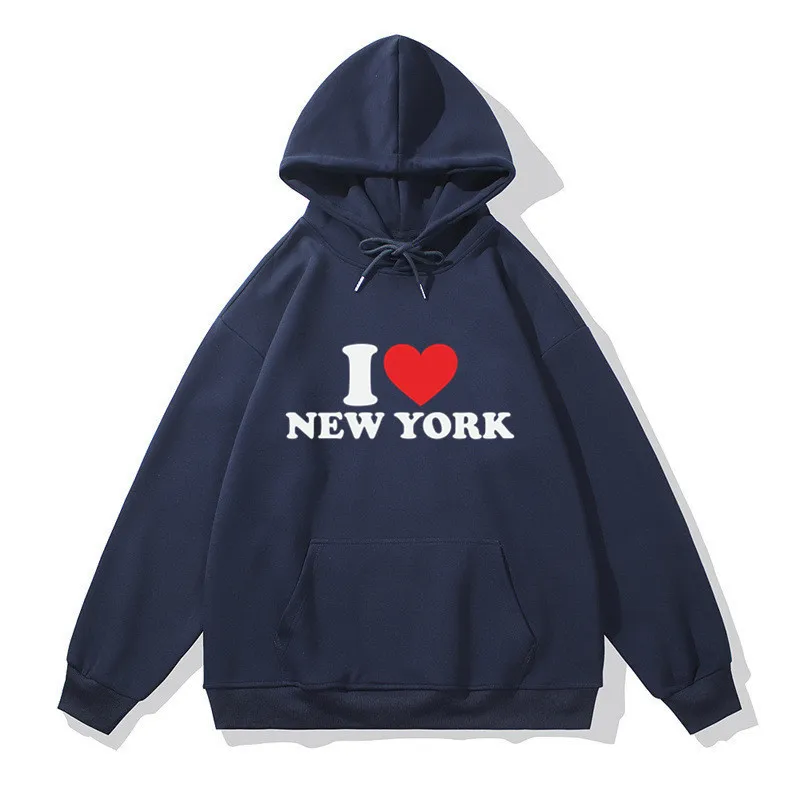 Male Streetwear Hoodies Comfortable I Love New York Printing Sweatshirts Men Women Female Clothing Top