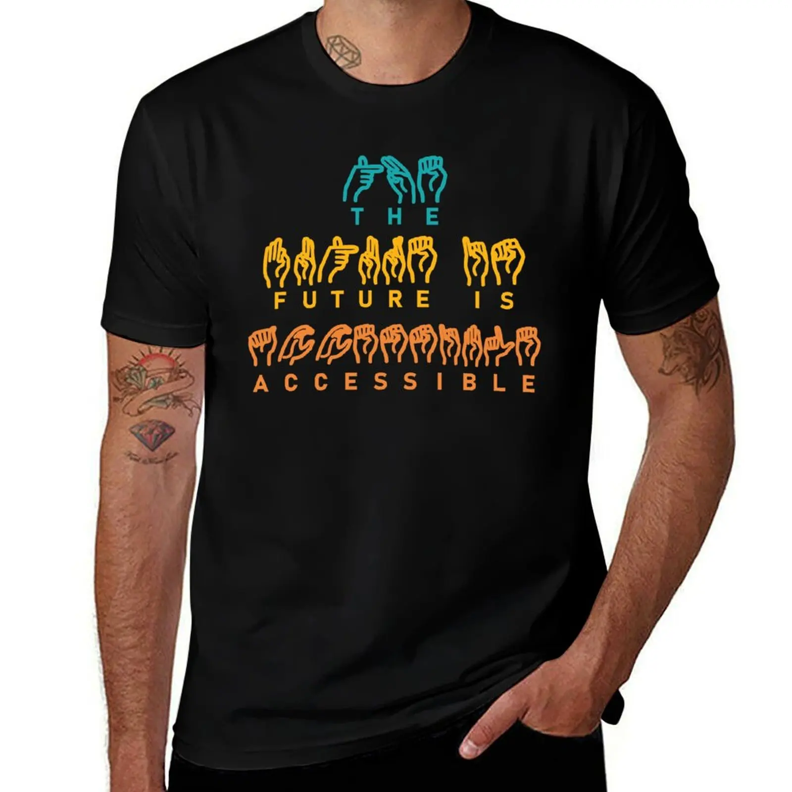The Future Is Accessible Sign Language T-Shirt Essential Solid Color T-Shirt