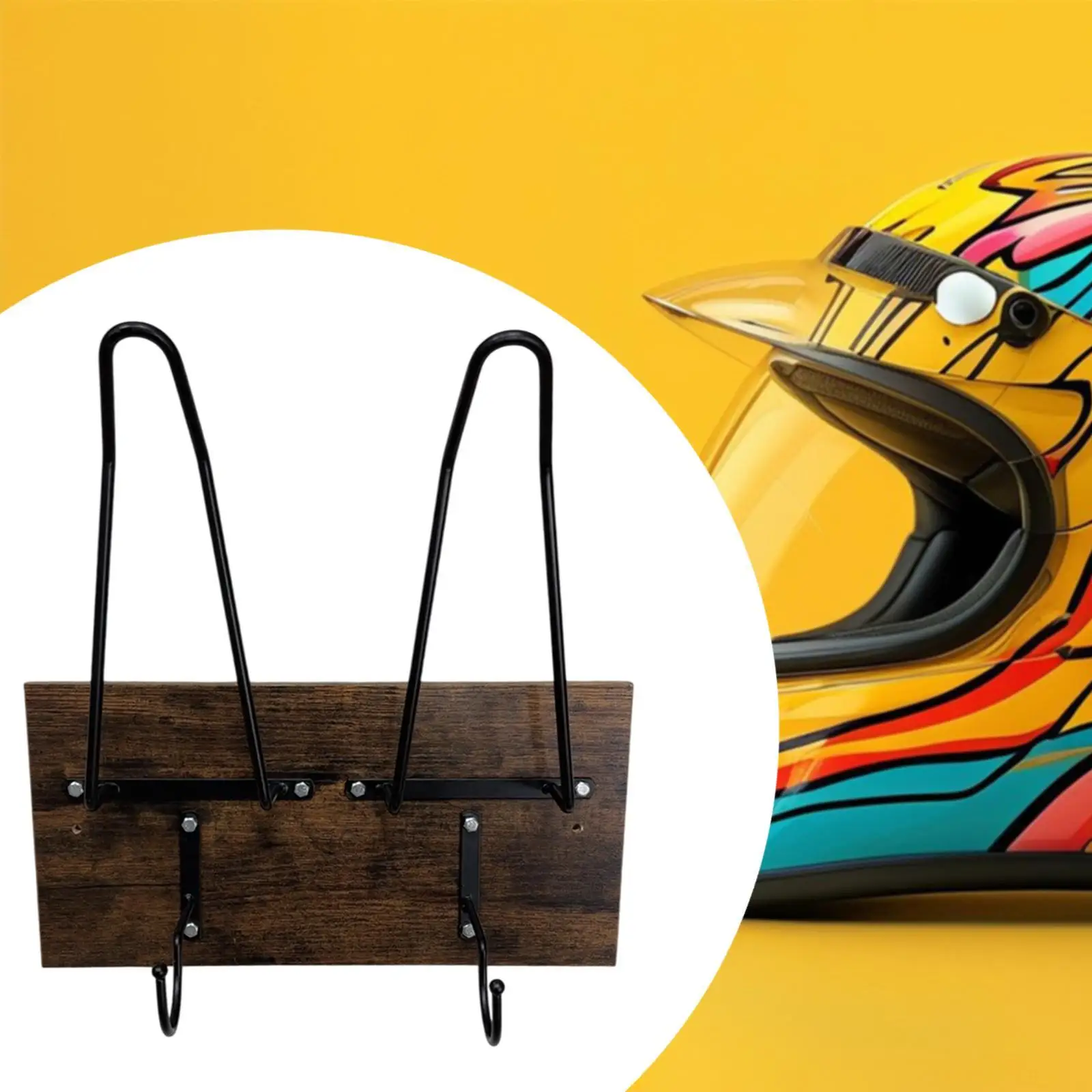 

Helmet Holder Multifunctional Helmet Hanger Stand Wall Mount Hat Display Stand Hat Stand for Motorbike House Garage Hats Office