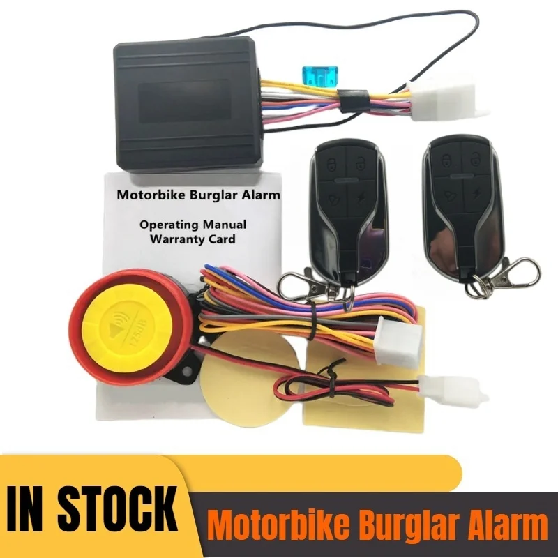 

12V Motorcycle Theft Protection Remote Activation Motorbike Burglar Alarm Accessories With Remote Control Key Operating Card