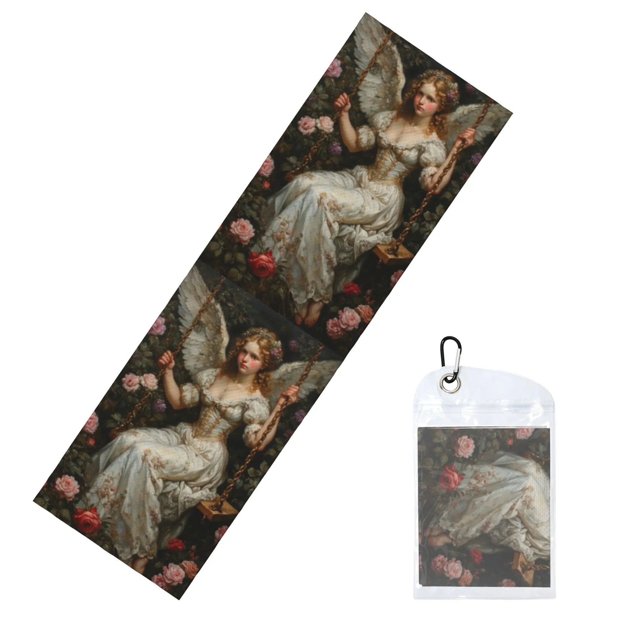 Victorian Angel And Flowers Cold Exercise Towel   Super Soft Breathable Instant Cooling Towel Yoga Towels