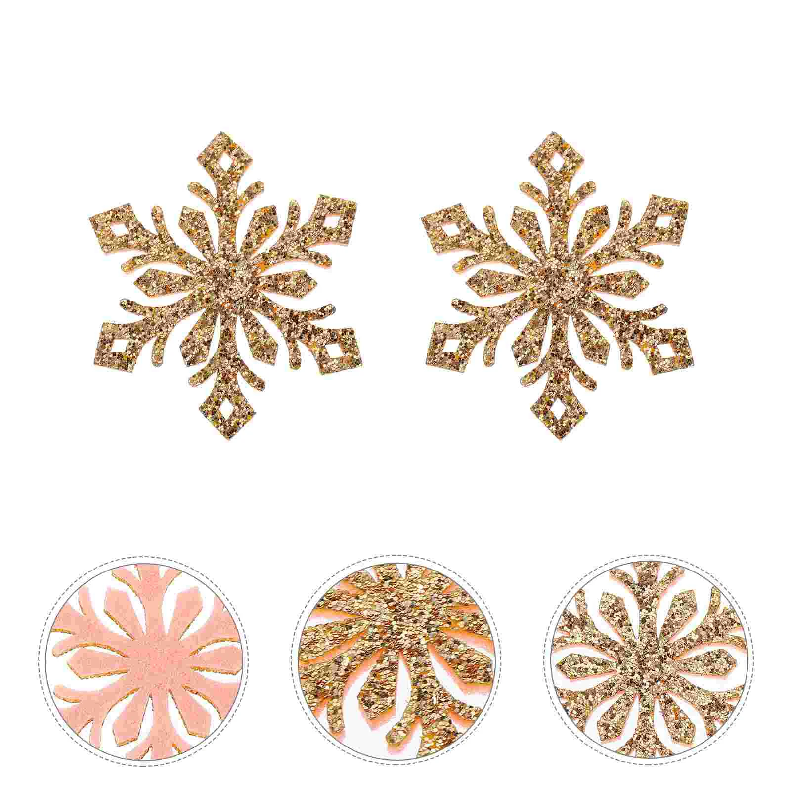 30 Pcs Decor DIY Decorative Snowflakes Accessories Headdress Kid Hairpin Patches Material Accessory Golden Jewelry Child