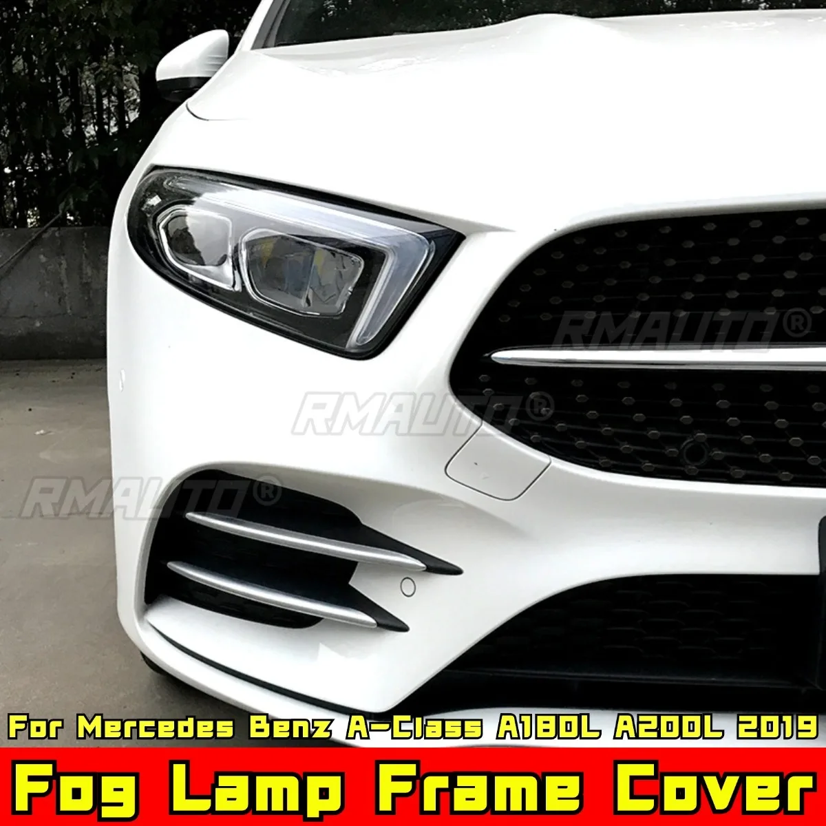 

For Mercedes Benz A-Class A180L A200L 2019 Body Kit Fog Lamp Frame Cover Foglight Frame Cover Car Accessories