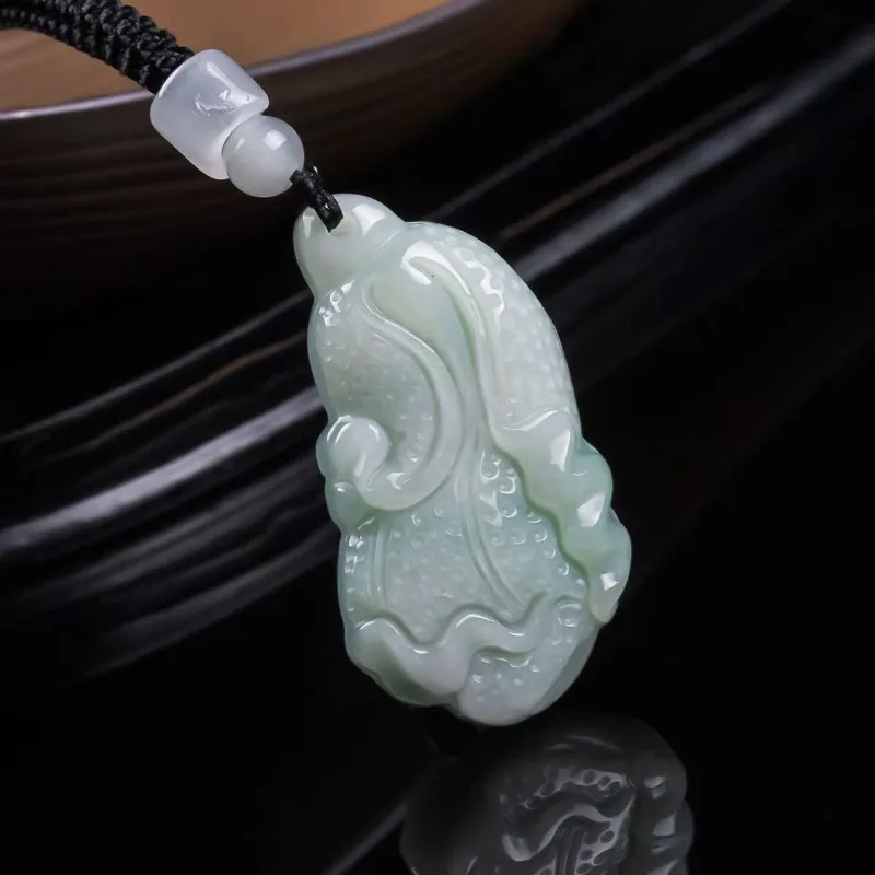 Real Natural Emerald Jade Cabbage Pendant Jadeite Myanmar Necklace Fashion Jewelry Charm Designer Lucky Gifts Certificate