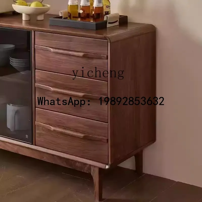 

X6 Solid Wood Sideboard Cabinet Living Room Glass Storage Tea Cabinet Entrance Cabinet