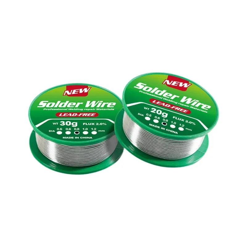 سلك لحام خالي من الرصاص غير نظيف عالي النقاء من القصدير Sn99.3Cu0.7 نقطة انصهار 227 درجة للإصلاح الإلكتروني خيارات 20/30/50 جرام