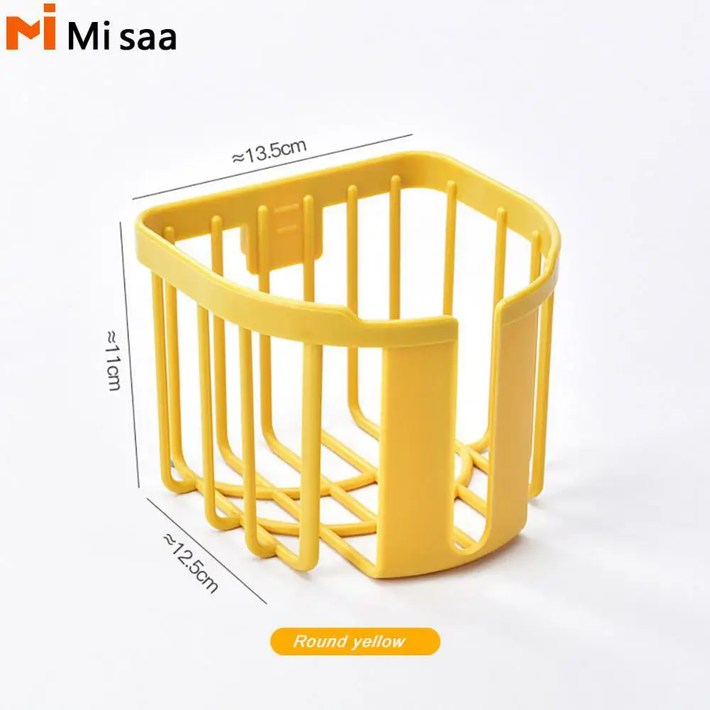 Roll Holder Does Not Hurt The Wall Flexible Storage Yellow White Wall Mounted Toilet Paper Holder Paper Towel Holder Save Space