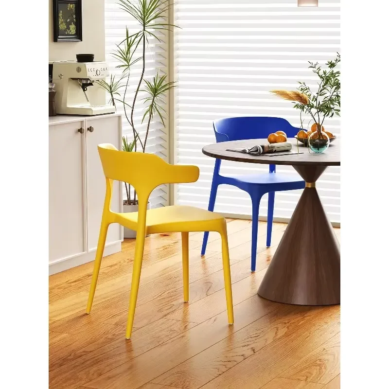 Reinforced Plastic Armchair with Ergonomic Back Support for Home Use Heavy Duty Stackable Design Ensures Long Lasting Comfort