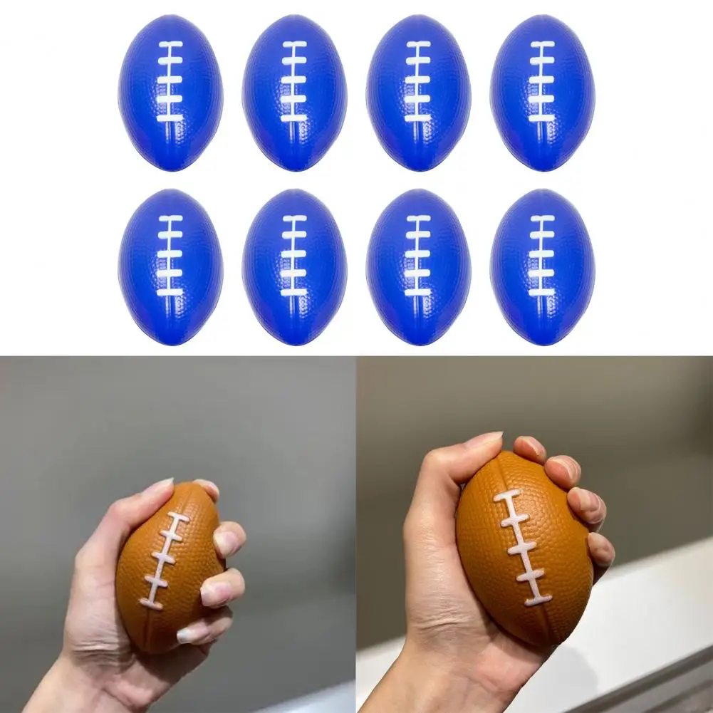 12Pcs Mini Rugby Ball PU Foam Sponge Squeeze Football Anxiety Relief Football Training Stress Ball Baseball Tennis Toys for Kids