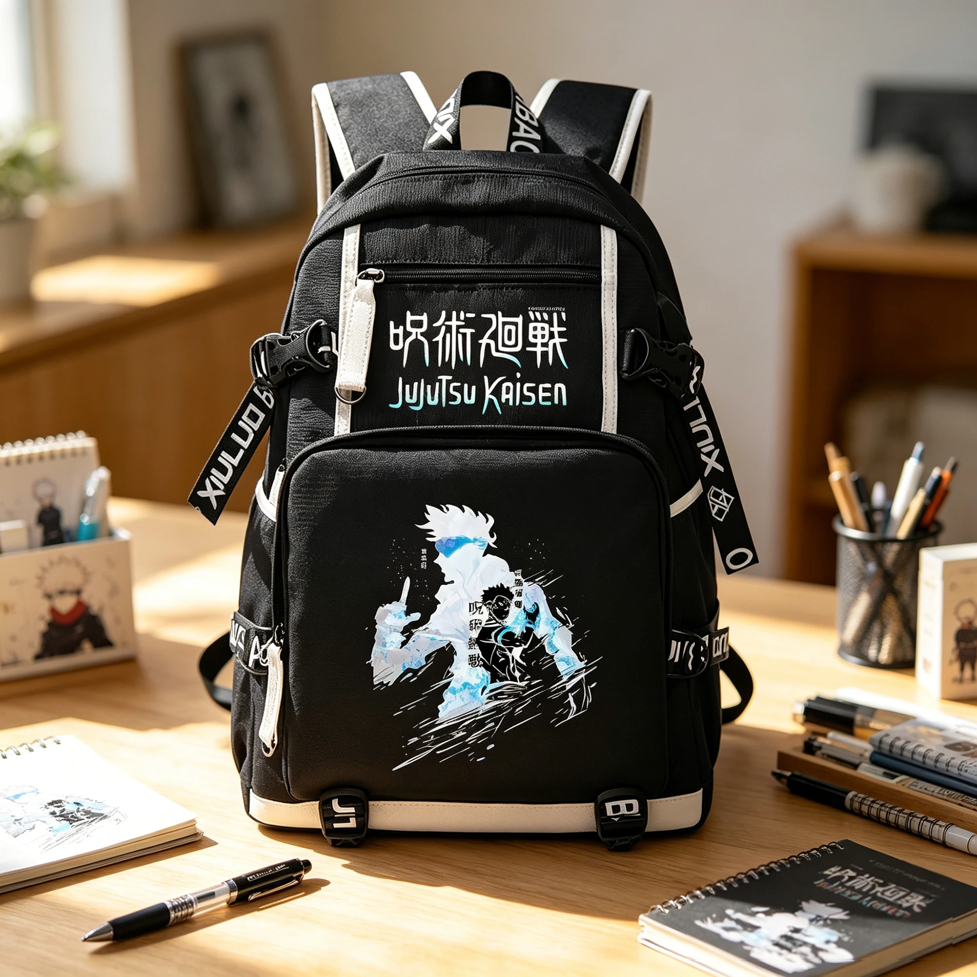 

Jujutsu Kaisen Cartoon School Bags Oxford Teenagers Bookbag USB Port Laptop Backpack Women Anime Unisex Travel Bagpack