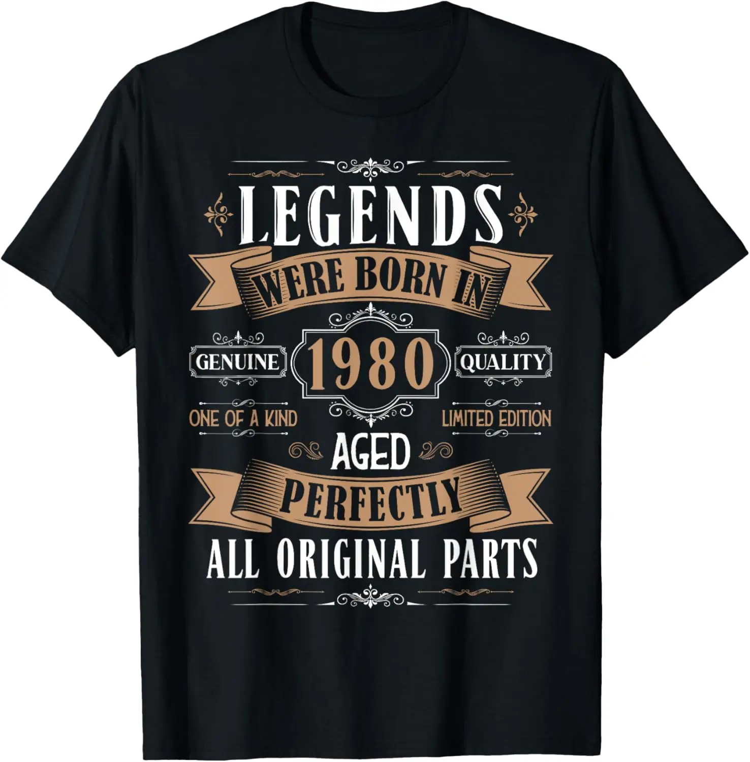 

Legends Born In 1980 44th Birthday 44 Years Old Bday Men T-Shirt
