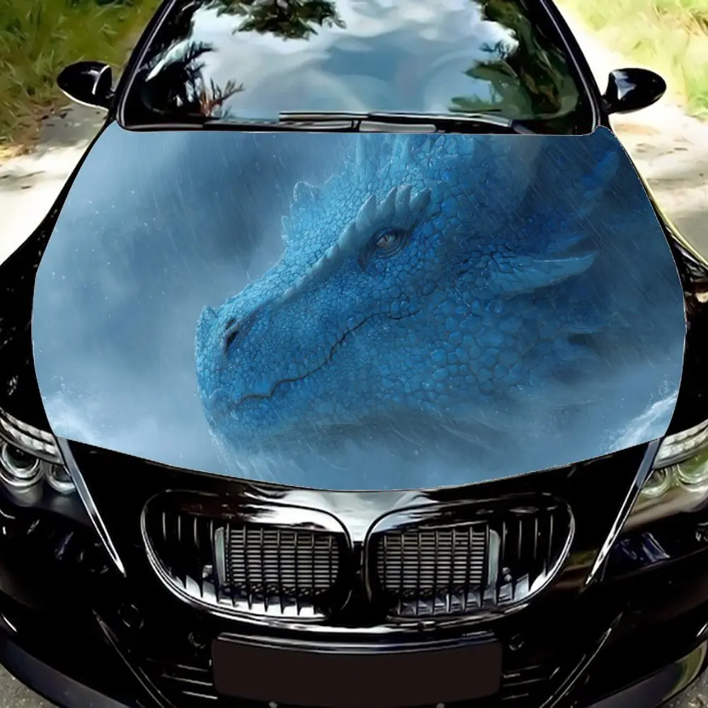 

Дракон в дождливый день, наклейка на капот автомобиля, самоклеящаяся водонепроницаемая наклейка на капот автомобиля из ПВХ, украшение автомобиля, устойчивая к царапинам наклейка Prote
