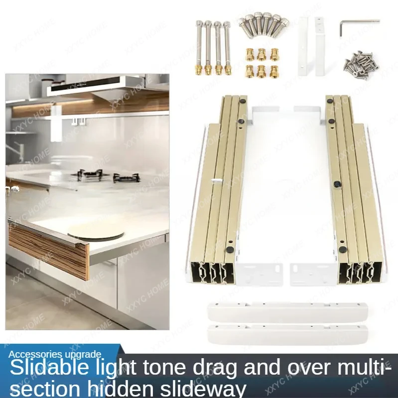 Multi-Function Cabinets, Dining Table, Drawer Slides, Hidden Multi-Section Drawing, Telescopic Guide Rails, Hardware Accessories