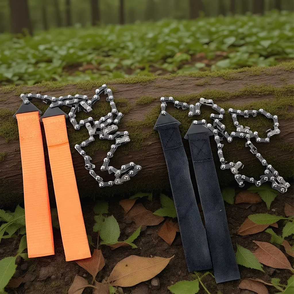 

Portable Pocket Chainsaw - Compact Folding Hand Saw with Carry Pouch for Camping, Hiking & Emergency Kits