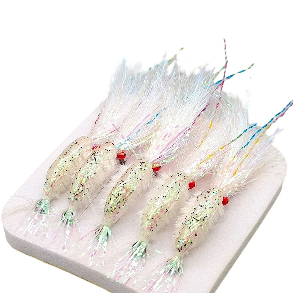 Lure Bait Hook Fly Fishing Hooks 15g/box Plastic+metal Saltwater Shrimp Hook High Carbon Steel Fishhook Handmade Saltwater Lures