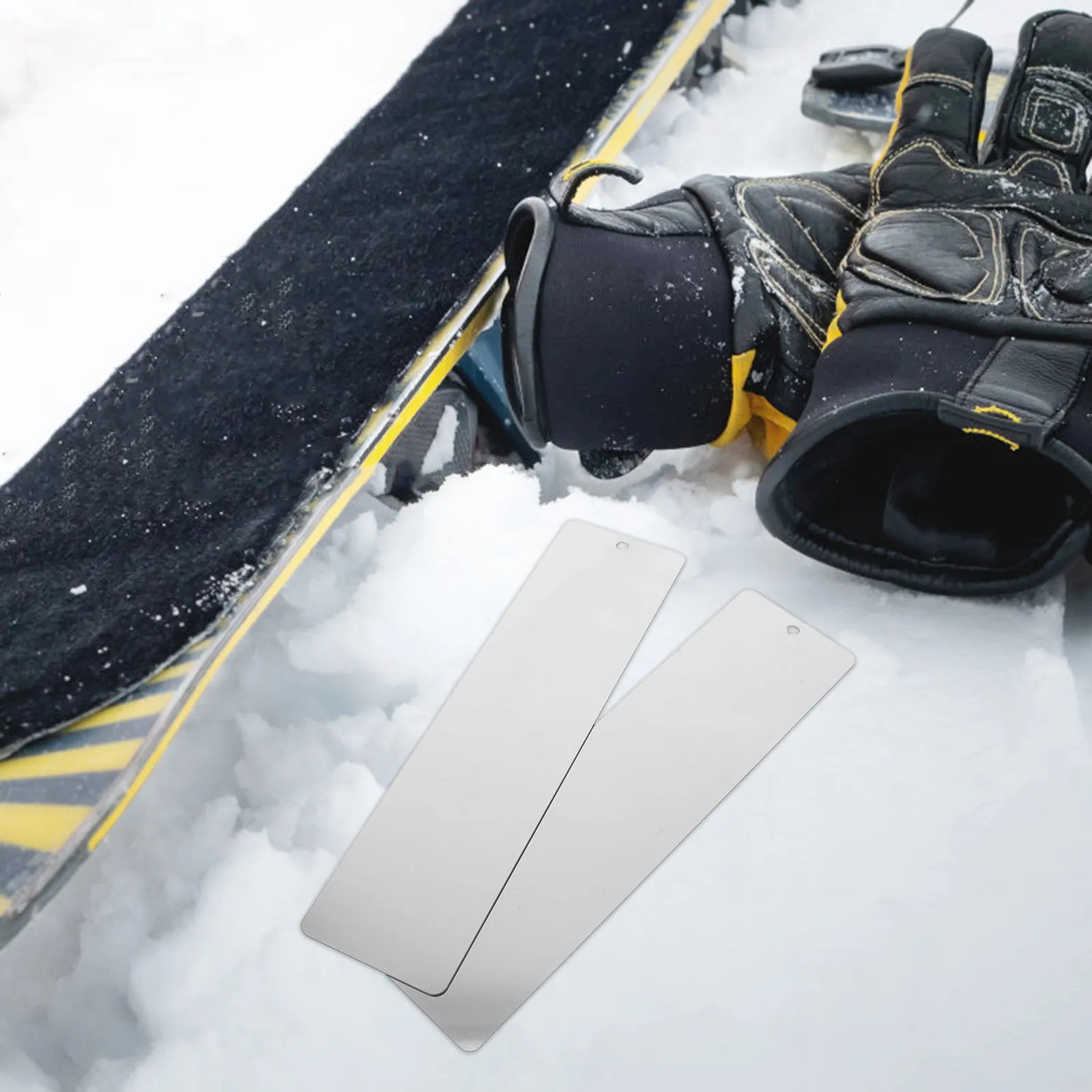 

2 шт. скребки для воска из нержавеющей стали для сноубордов и лыж, универсальный инструмент для защиты поверхности, для зимнего спортивного инвентаря