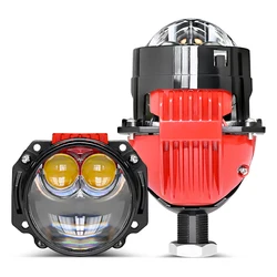 2.5 inch Car Double Direct Bi Laser Led Projector Lenses Headlight 12V 104W For H4 H7 9005 9006 Auto Light Retrofit Accessories