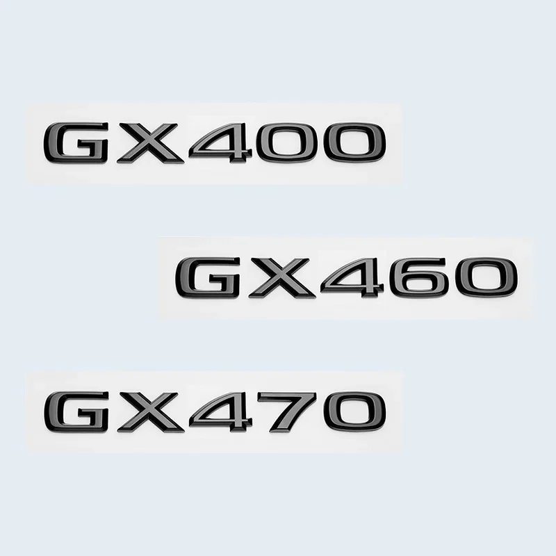 Glossy Black 3D ABS Letters Number GX400 GX460 GX470 Emblem For Lexus Car Trunk Logo Sticker Badge Accessories