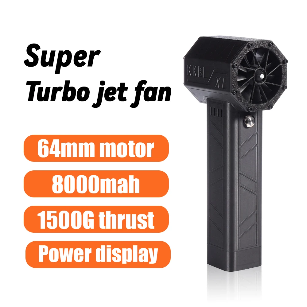 Duct Turbo Jet Fan 64mm Brushless Motor 8000mAh Electric Strong Dust Blower Rechargeable Car Violent Blower for Home Outdoor Car