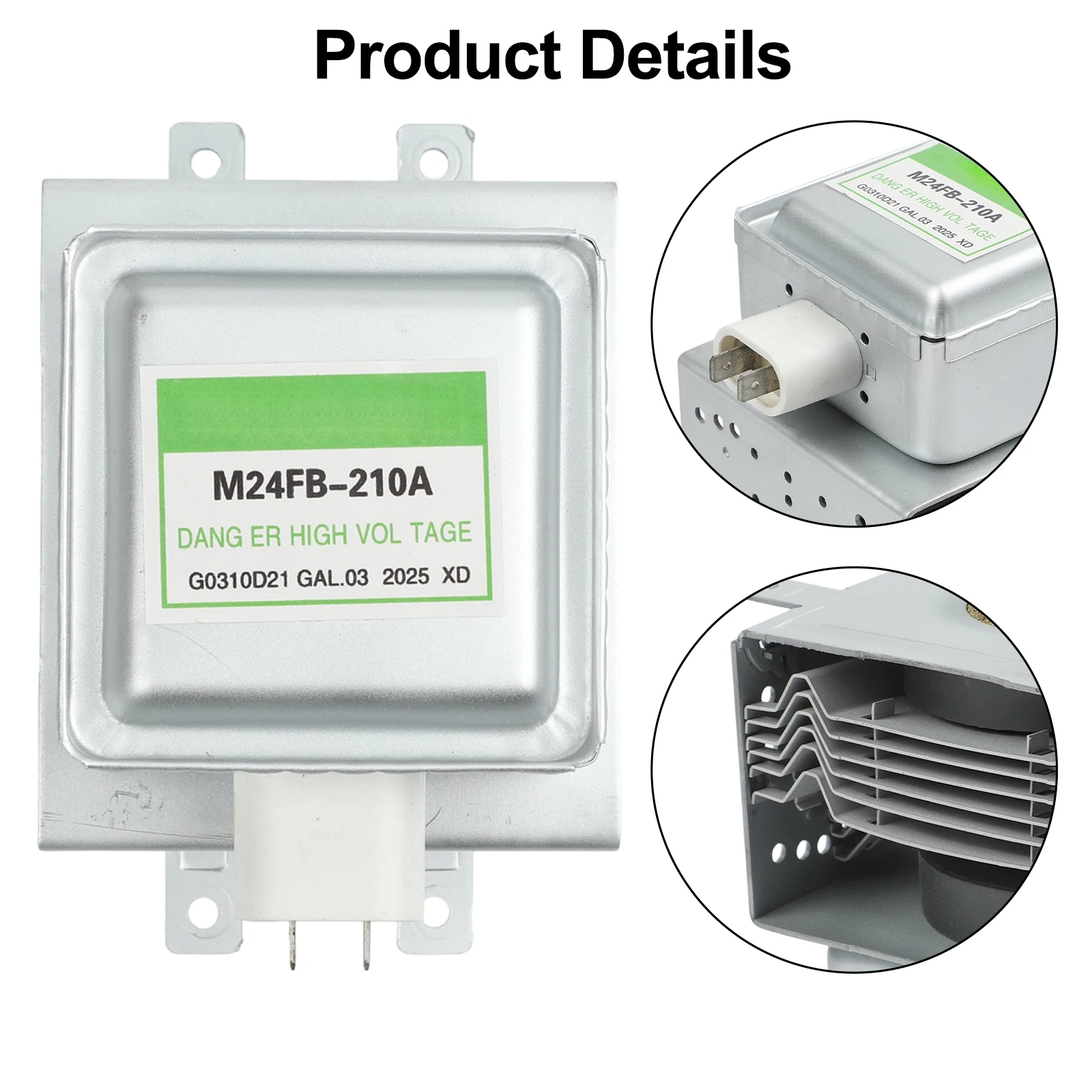 M24FB-210A Magnetron For Galanz Microwave Oven Parts Metal Silver 6 Holes Heating Component Replacement Accessory
