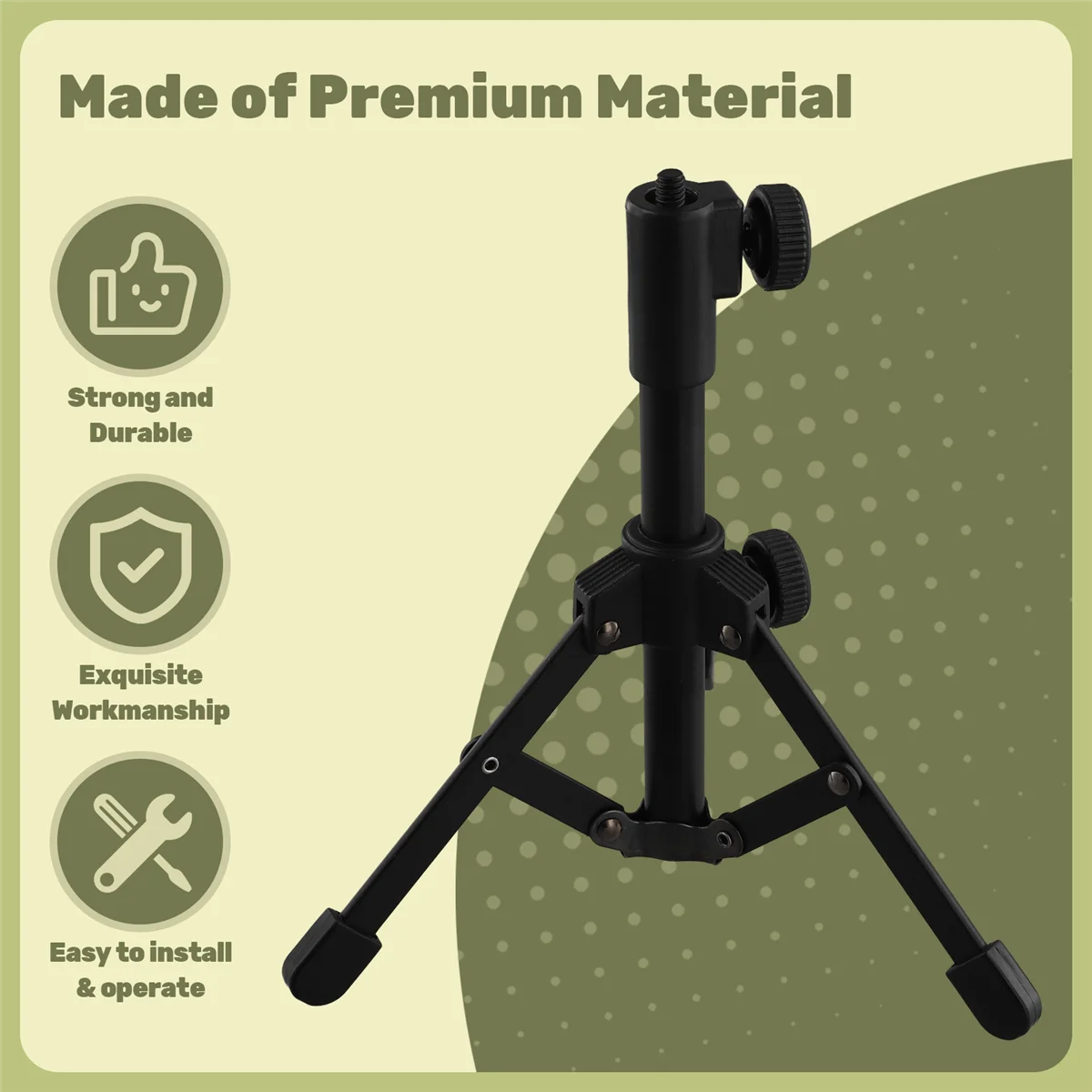 SMIEA Mini Tabletop Tripod Microphone Mic Stand Holder with 1/4 Inch Threaded for Meetings Lectures Speaking and Ect