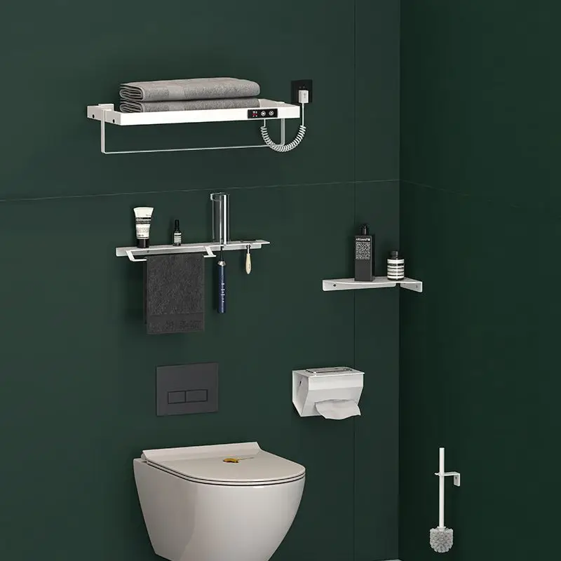 رف المناشف الكهربائية، رف تجفيف التدفئة المنزلية للحمام، لوح عريض للحمام، رف مناشف جرافين ذكي