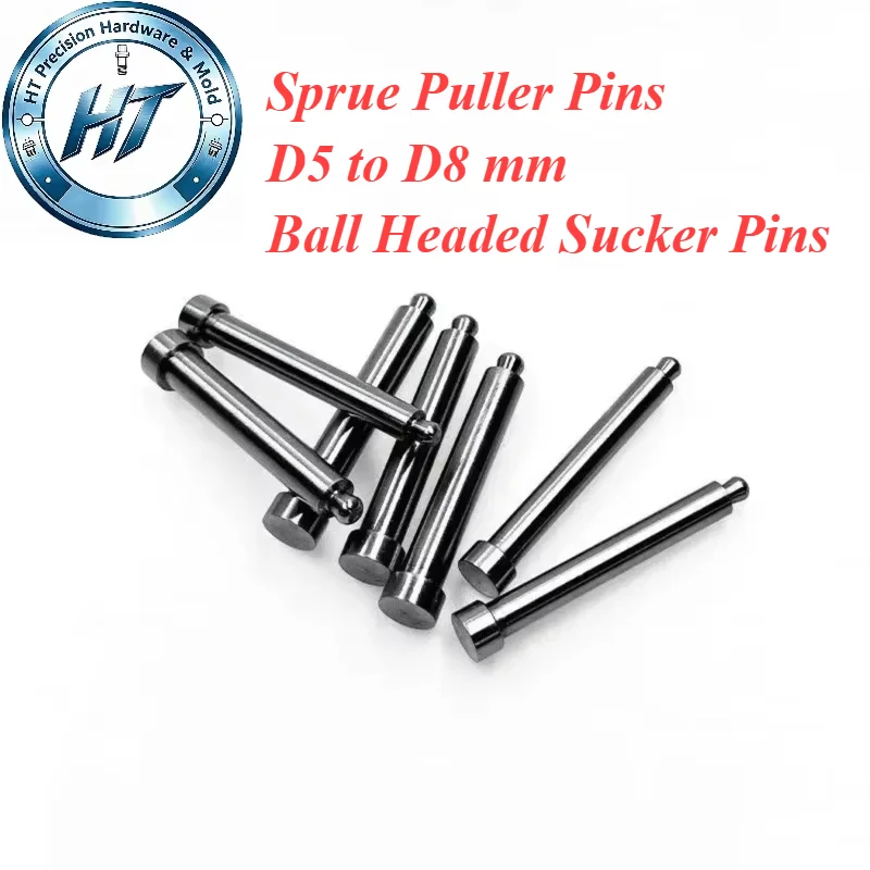 10PCS D5-D8mm Sprue Puller Pin Ball Head Sucker Pin Mold Puller Bolt Accessories for Injection Machine