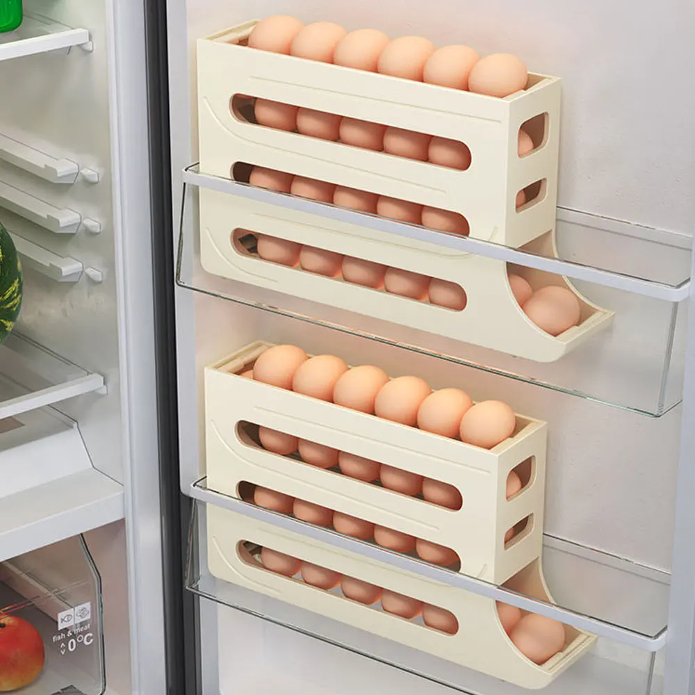 Refrigerator Egg Storage Box Kitchen Egg Box Storage Egg Box Large Capacity Dedicated Egg Carton Egg Rolling Egg Storage Box