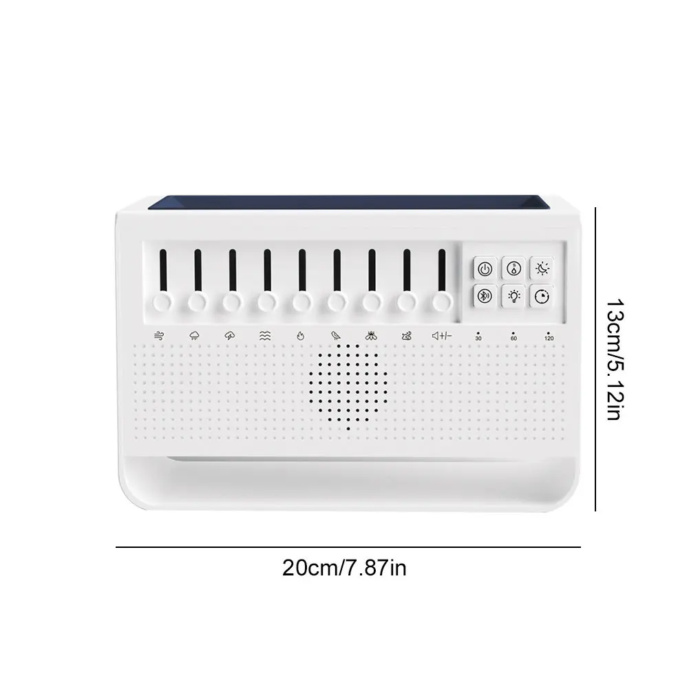 آلة الضوضاء البيضاء لهب موزع الهواء المرطب مع مكبر صوت BT وناشر رائحة الضوء الليلي للبالغين النوم التأمل