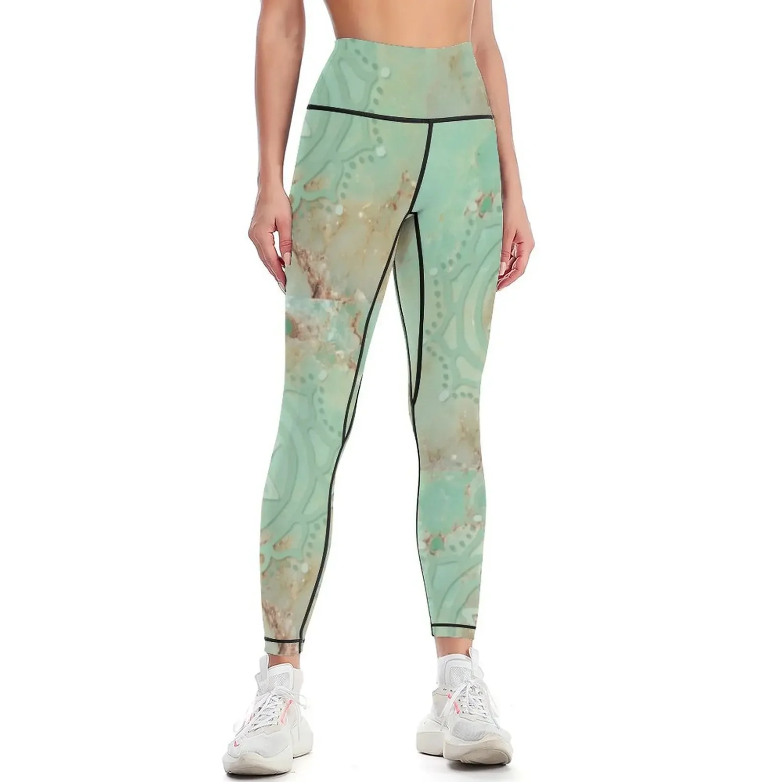 Heart chakra & jadeite stone Leggings Jogger pants Legging sport Sweatpants Fitness clothing Womens Leggings