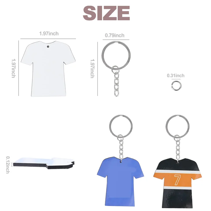 AB11-144Pcs porte-clés par Sublimation vierges en vrac-porte-clés vierges par Sublimation avec Film de protection blanc-porte-clés de sport en MDF