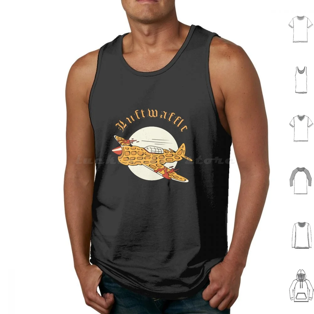 Luftwaffle Waffle Military Pilot Tank Tops Vest Sleeveless Waffle Airplane Belgian Waffles Pilot Military Plane Aviation