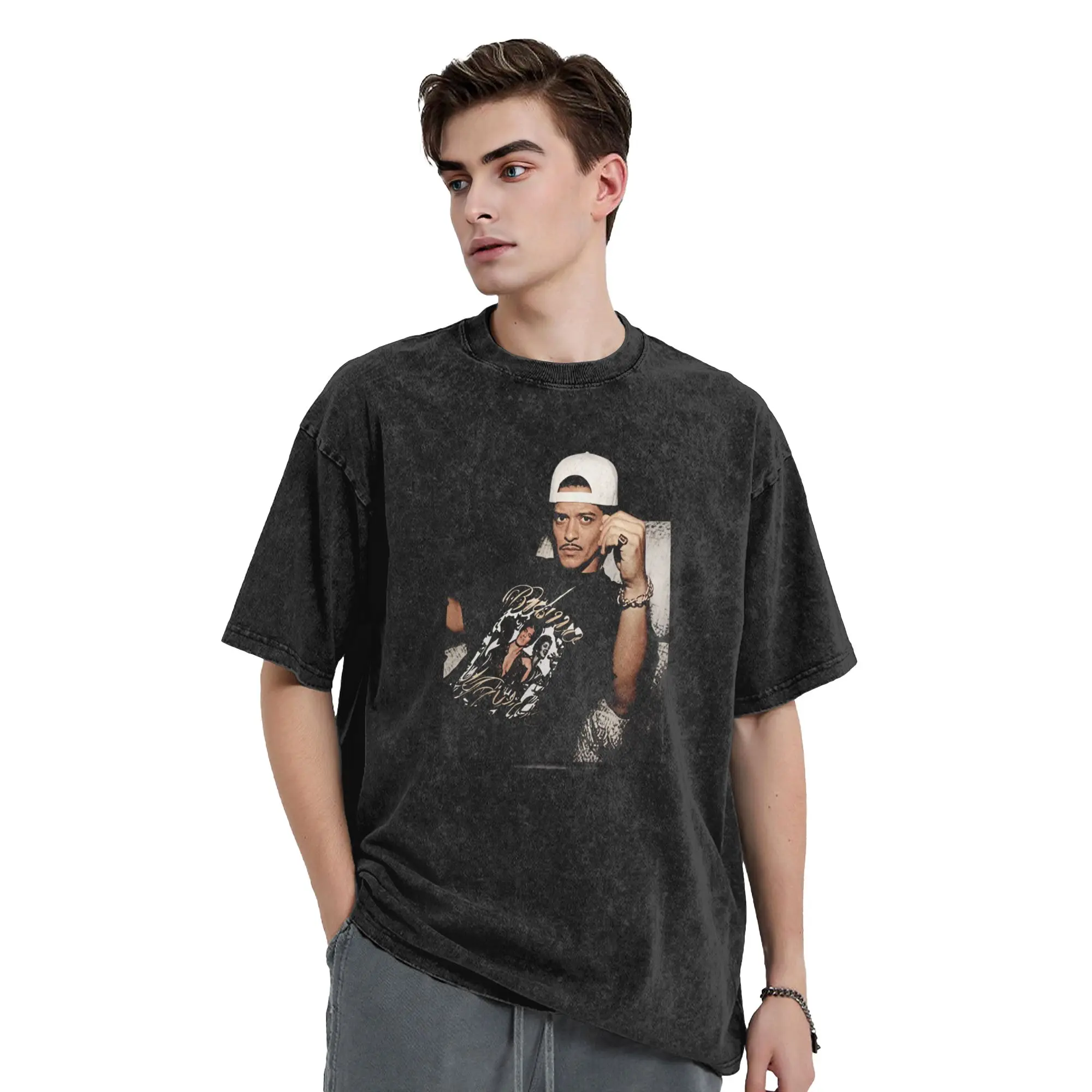 Brunos Mars Portrait T-Shirt  Fashion T-Shirts Short-Sleeved Aesthetic Tshirt Beach Cotton O-Neck Oversized Top Tees