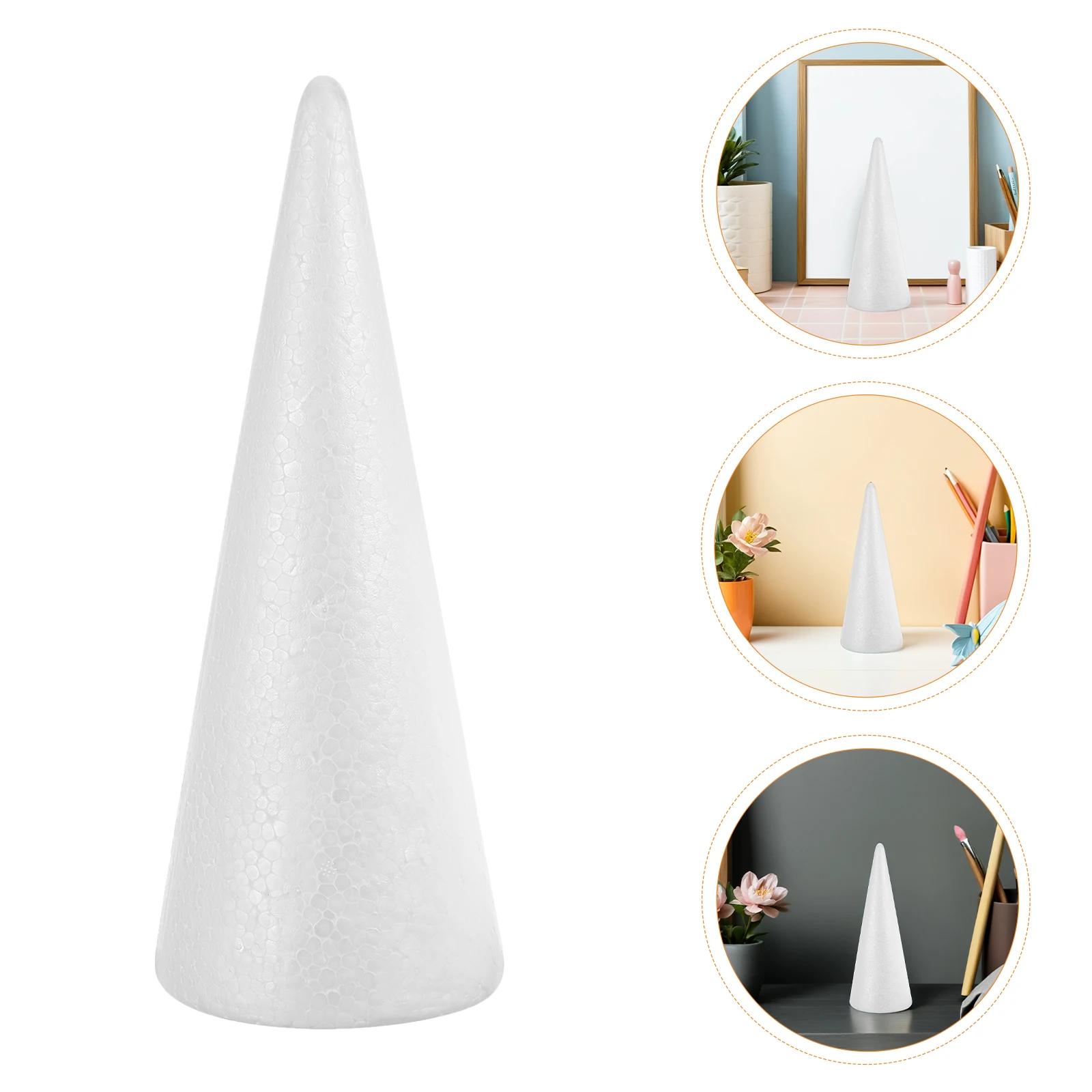 

4Pcs Foam Cone for Crafts White Polystyrene Cone Shapes DIY Christmas Tree Base Mini Xmas Tree Decor Holiday Craft Supplies