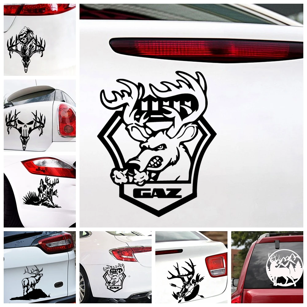 Hunting theme, reindeer New Design Deer head Stickers Ussr Vinyl Decal Sticker Car Motorcycle Styling