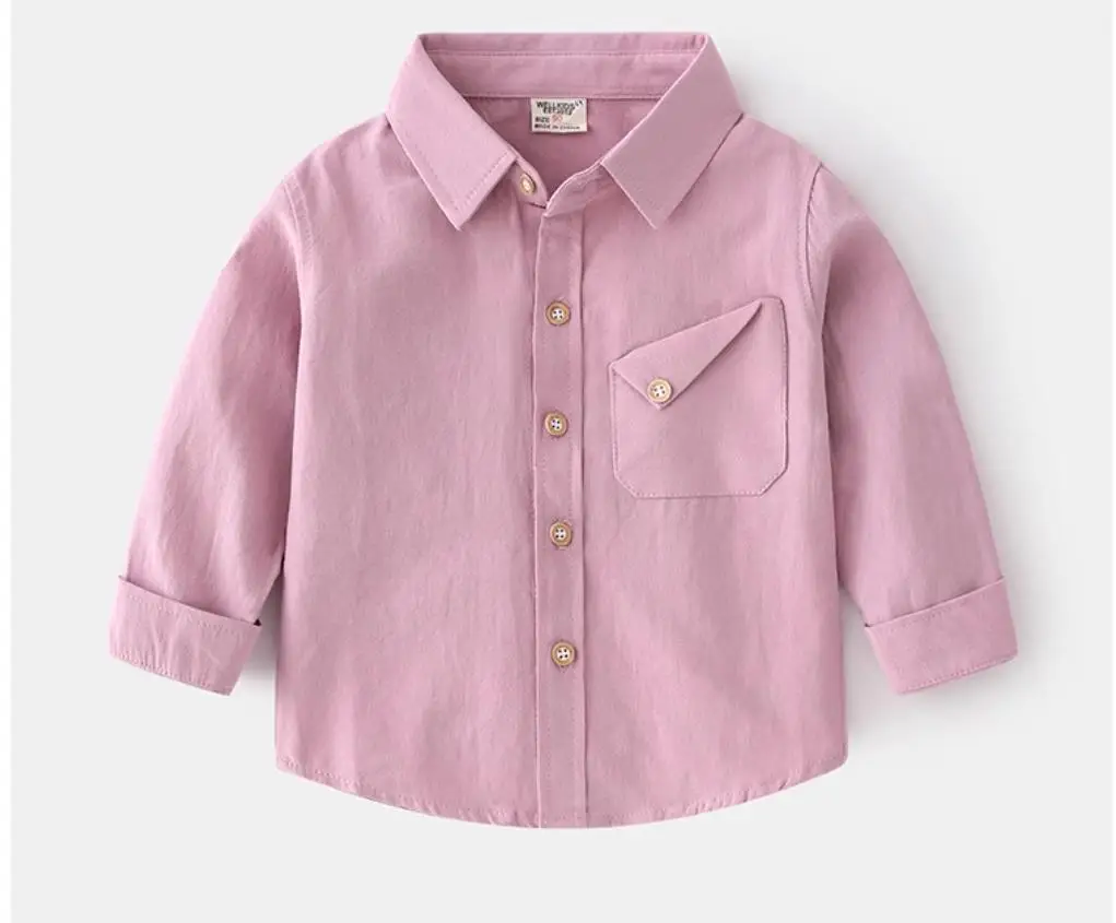 baby stand collar shirt 100% cotton white top