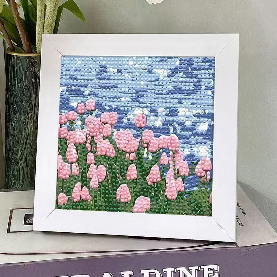 Nuevas pinturas de diamantes de flores de paisaje hermosas pegatinas de  diamantes de tulipán hechas a mano DIY pinturas artísticas de diamantes de  puntos decorativas / Materiales de costura, pintura y artesanía, image size:900x900